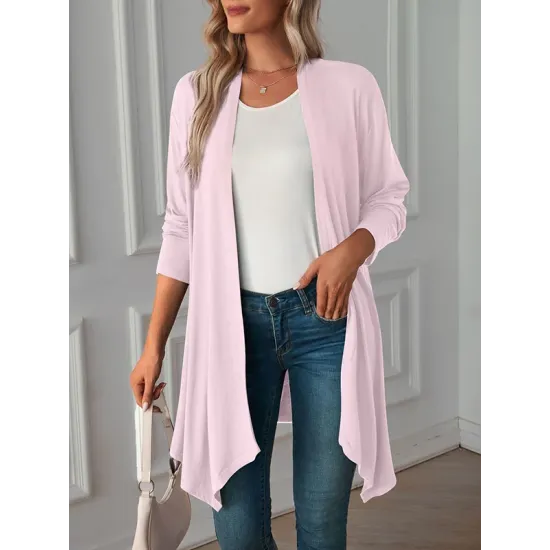 Solid Color Long Sleeves Loose Statement Collar Outerwear Solid Color Long Sleeves Loose Statement Collar Outerwear