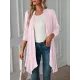 Solid Color Long Sleeves Loose Statement Collar Outerwear Solid Color Long Sleeves Loose Statement Collar Outerwear