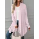 Solid Color Long Sleeves Loose Statement Collar Outerwear Solid Color Long Sleeves Loose Statement Collar Outerwear