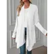 Solid Color Long Sleeves Loose Statement Collar Outerwear Solid Color Long Sleeves Loose Statement Collar Outerwear