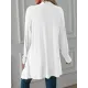 Solid Color Long Sleeves Loose Statement Collar Outerwear Solid Color Long Sleeves Loose Statement Collar Outerwear
