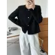 Original Creation Long Sleeves Loose Buttoned Solid Color Round-Neck Outerwear Original Creation Long Sleeves Loose Buttoned Solid Color Round-Neck Outerwear