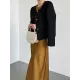 Original Creation Long Sleeves Loose Buttoned Solid Color Round-Neck Outerwear Original Creation Long Sleeves Loose Buttoned Solid Color Round-Neck Outerwear