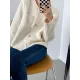 Original Creation Long Sleeves Loose Buttoned Solid Color Round-Neck Outerwear Original Creation Long Sleeves Loose Buttoned Solid Color Round-Neck Outerwear