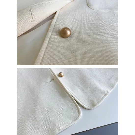 Original Creation Long Sleeves Loose Buttoned Solid Color Round-Neck Outerwear Original Creation Long Sleeves Loose Buttoned Solid Color Round-Neck Outerwear