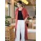 Artistic Retro Loose Simple Casual Solid Color Ramie Trench Coat Artistic Retro Loose Simple Casual Solid Color Ramie Trench Coat