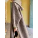 Loose Split-Side Plaid Splicing Hood Outwear Loose Split-Side Plaid Splicing Hood Outwear
