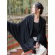 Casual Loose Batwing Sleeves Solid Color Outerwear Casual Loose Batwing Sleeves Solid Color Outerwear