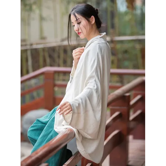 Casual Loose Batwing Sleeves Solid Color Outerwear Casual Loose Batwing Sleeves Solid Color Outerwear