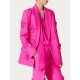 Flower-Embellished Solid Color Long Sleeves Lapel Outerwear Blazer Flower-Embellished Solid Color Long Sleeves Lapel Outerwear Blazer