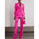 Flower-Embellished Solid Color Long Sleeves Lapel Outerwear Blazer Flower-Embellished Solid Color Long Sleeves Lapel Outerwear Blazer