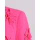 Flower-Embellished Solid Color Long Sleeves Lapel Outerwear Blazer Flower-Embellished Solid Color Long Sleeves Lapel Outerwear Blazer