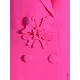 Flower-Embellished Solid Color Long Sleeves Lapel Outerwear Blazer Flower-Embellished Solid Color Long Sleeves Lapel Outerwear Blazer