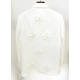 Flower-Embellished Solid Color Long Sleeves Lapel Outerwear Blazer Flower-Embellished Solid Color Long Sleeves Lapel Outerwear Blazer