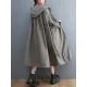 Casual Loose Solid Color Zipper Drawstring Long Sleeves Hooded Trench Coat Casual Loose Solid Color Zipper Drawstring Long Sleeves Hooded Trench Coat