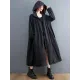 Casual Loose Solid Color Zipper Drawstring Long Sleeves Hooded Trench Coat Casual Loose Solid Color Zipper Drawstring Long Sleeves Hooded Trench Coat