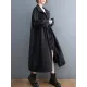 Casual Loose Solid Color Zipper Drawstring Long Sleeves Hooded Trench Coat Casual Loose Solid Color Zipper Drawstring Long Sleeves Hooded Trench Coat