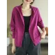Casual Long Sleeves Loose Buttoned Solid Color Hooded Knitting Outerwear Casual Long Sleeves Loose Buttoned Solid Color Hooded Knitting Outerwear
