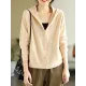 Casual Long Sleeves Loose Buttoned Solid Color Hooded Knitting Outerwear Casual Long Sleeves Loose Buttoned Solid Color Hooded Knitting Outerwear