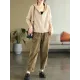 Casual Long Sleeves Loose Buttoned Solid Color Hooded Knitting Outerwear Casual Long Sleeves Loose Buttoned Solid Color Hooded Knitting Outerwear