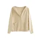 Casual Long Sleeves Loose Buttoned Solid Color Hooded Knitting Outerwear Casual Long Sleeves Loose Buttoned Solid Color Hooded Knitting Outerwear