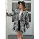 Casual Loose Long Sleeves Striped Lapel Collar Coat Casual Loose Long Sleeves Striped Lapel Collar Coat