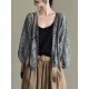 Seven-Quarter Sleeves Crochet Hollow Solid Color Outerwear Seven-Quarter Sleeves Crochet Hollow Solid Color Outerwear