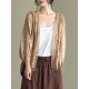 Seven-Quarter Sleeves Crochet Hollow Solid Color Outerwear Seven-Quarter Sleeves Crochet Hollow Solid Color Outerwear