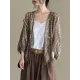 Seven-Quarter Sleeves Crochet Hollow Solid Color Outerwear Seven-Quarter Sleeves Crochet Hollow Solid Color Outerwear