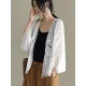 Seven-Quarter Sleeves Crochet Hollow Solid Color Outerwear Seven-Quarter Sleeves Crochet Hollow Solid Color Outerwear