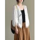 Seven-Quarter Sleeves Crochet Hollow Solid Color Outerwear Seven-Quarter Sleeves Crochet Hollow Solid Color Outerwear