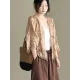 Seven-Quarter Sleeves Crochet Hollow Solid Color Outerwear Seven-Quarter Sleeves Crochet Hollow Solid Color Outerwear