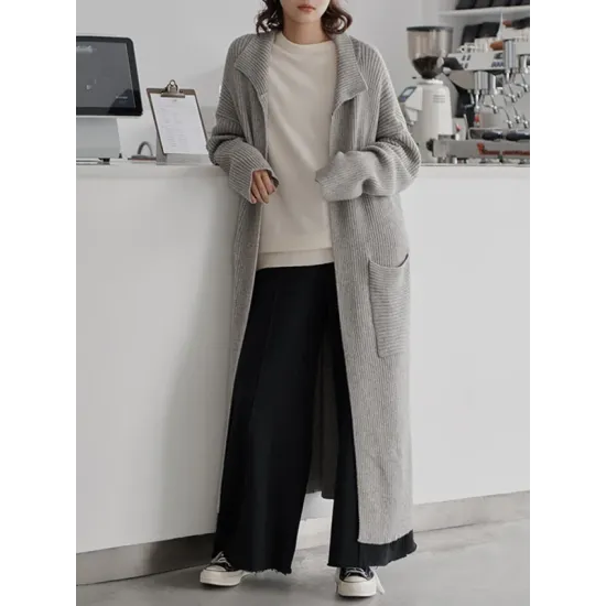 Original Solid With Pocket Cardigans Outerwear Original Solid With Pocket Cardigans Outerwear