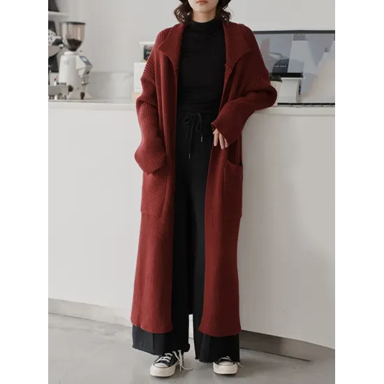 Original Solid With Pocket Cardigans Outerwear Original Solid With Pocket Cardigans Outerwear