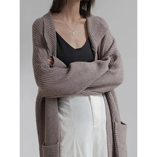 Original Solid With Pocket Cardigans Outerwear Original Solid With Pocket Cardigans Outerwear