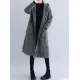 Loose Plaid Woolen Hood Coat Loose Plaid Woolen Hood Coat