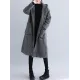 Loose Plaid Woolen Hood Coat Loose Plaid Woolen Hood Coat
