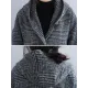 Loose Plaid Woolen Hood Coat Loose Plaid Woolen Hood Coat