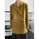 Urban Long Sleeves Loose Solid Color Pin Lapel Collar Suit Outerwear Urban Long Sleeves Loose Solid Color Pin Lapel Collar Suit Outerwear