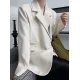 Urban Long Sleeves Loose Solid Color Pin Lapel Collar Suit Outerwear Urban Long Sleeves Loose Solid Color Pin Lapel Collar Suit Outerwear