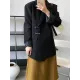 Urban Long Sleeves Loose Solid Color Pin Lapel Collar Suit Outerwear Urban Long Sleeves Loose Solid Color Pin Lapel Collar Suit Outerwear