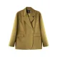 Urban Long Sleeves Loose Solid Color Pin Lapel Collar Suit Outerwear Urban Long Sleeves Loose Solid Color Pin Lapel Collar Suit Outerwear