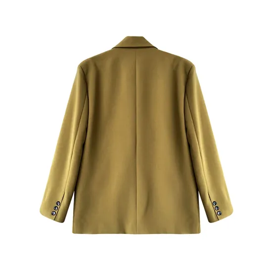 Urban Long Sleeves Loose Solid Color Pin Lapel Collar Suit Outerwear Urban Long Sleeves Loose Solid Color Pin Lapel Collar Suit Outerwear