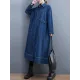 Casual Loose Long Sleeves Buttoned Lapel Collar Denim Trench Coats Casual Loose Long Sleeves Buttoned Lapel Collar Denim Trench Coats
