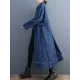 Casual Loose Long Sleeves Buttoned Lapel Collar Denim Trench Coats Casual Loose Long Sleeves Buttoned Lapel Collar Denim Trench Coats