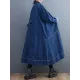 Casual Loose Long Sleeves Buttoned Lapel Collar Denim Trench Coats Casual Loose Long Sleeves Buttoned Lapel Collar Denim Trench Coats