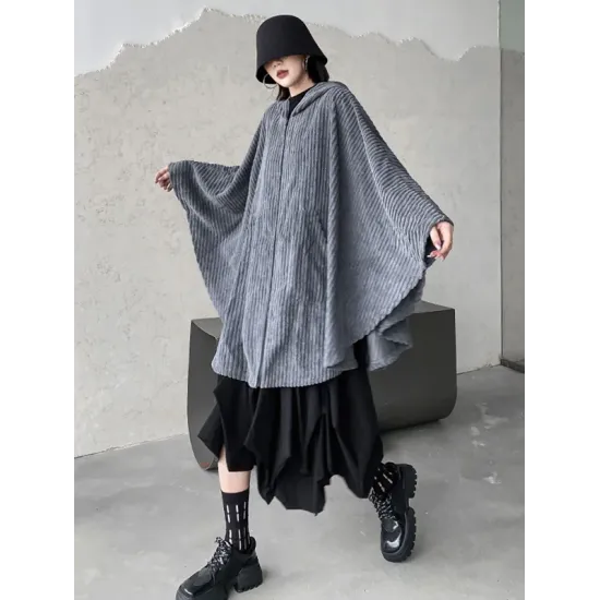 Casual Batwing Sleeves Loose Zipper Jackets Outerwear Casual Batwing Sleeves Loose Zipper Jackets Outerwear