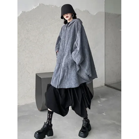 Casual Batwing Sleeves Loose Zipper Jackets Outerwear Casual Batwing Sleeves Loose Zipper Jackets Outerwear
