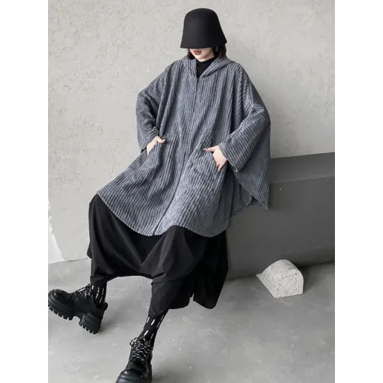 Casual Batwing Sleeves Loose Zipper Jackets Outerwear Casual Batwing Sleeves Loose Zipper Jackets Outerwear