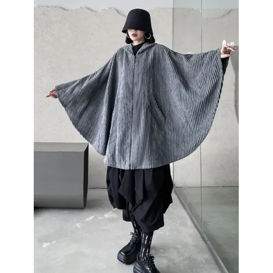 Casual Batwing Sleeves Loose Zipper Jackets Outerwear Casual Batwing Sleeves Loose Zipper Jackets Outerwear